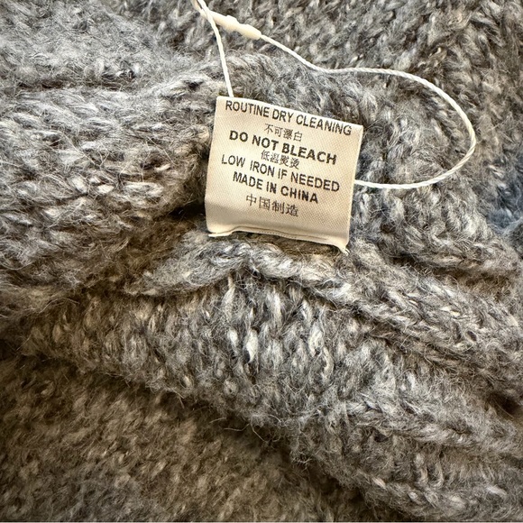 Knit Mix Womens XL Gray Chunky Knit Mock Neck Sweater Turtleneck Oversized Fall - Picture 9 of 10